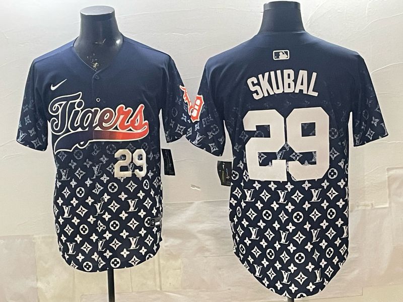 Men 2026 Detroit Tigers #29 Skubal Blue Game Nike MLB Jersey 04